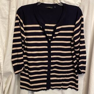 Cyrus Women’s Navy/Cream Striped Cardigan